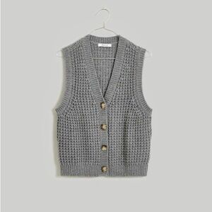 Madewell Gray V-Neck Sweater Vest